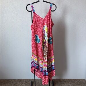 Asha Red Bohemian Sleeveless Dress